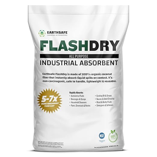 EarthSafe FDRY50 FlashDry Organic Spill Absorbent - 50 Liter Bags