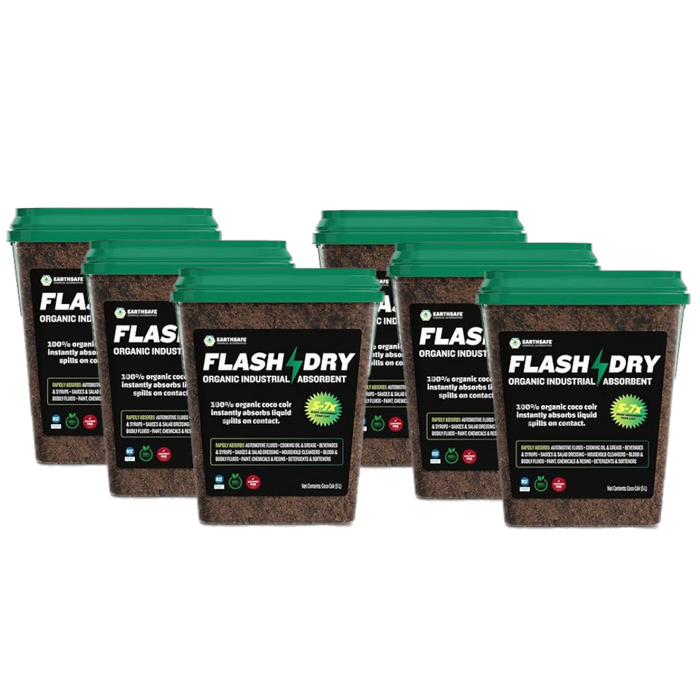 EarthSafe FDBUCKET5L6PK FlashDry Coir Absorbent - 5 Liters - 6 Pack