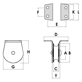 Block Division 02058-SS 2″ Flat Mount Pulley Block, 3/16”Rope, 600 lbs, Stainless Steel