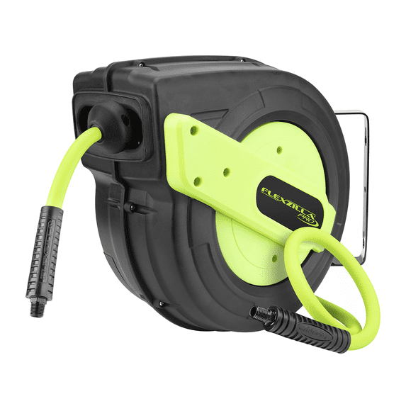 FlexZilla L8251FZP Pro Enclosed Plastic Retractable Air Hose Reel, 3/8" x 50'