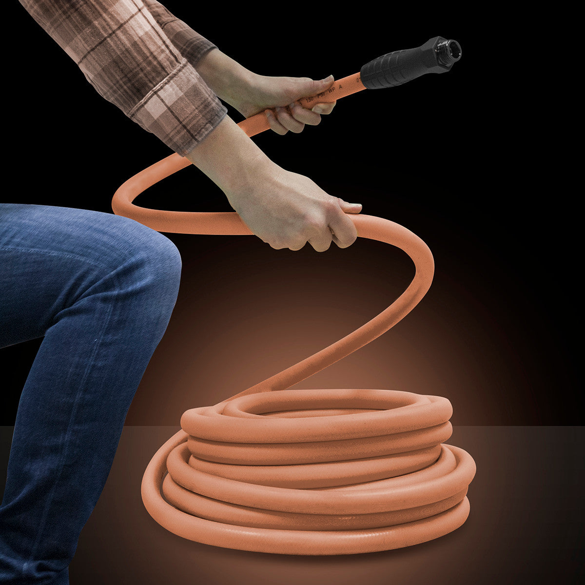 Colors HFZC550TCS-E SwivelGrip® Garden Hose, 5/8" x 50', 3/4" - 11 1/2 GHT Fittings, Red Clay