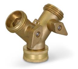 Everflow G43-343434  DUAL HOSE WYE SHUT-OFF BRASS GARDEN HOSE FITTING (NOT FOR POTABLE USE)