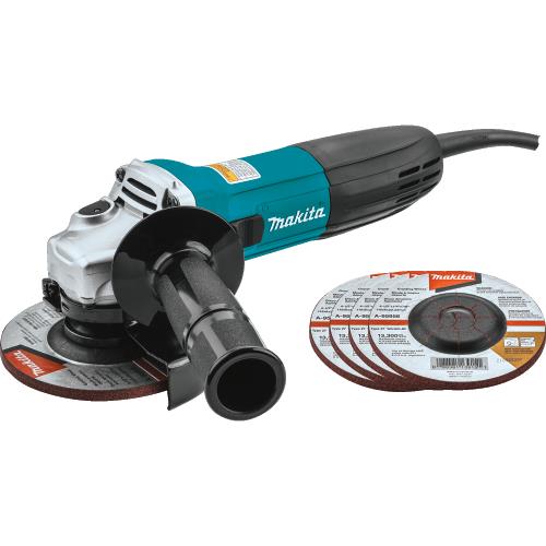 Makita GA4530X 4‘1/2" Angle Grinder, with 5 Wheels