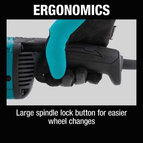 Makita GA9081 9" Angle Grinder, with Lock‘On Switch