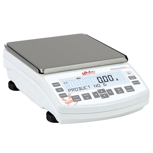 Globe Scientific GBA-6002C-CT Balance Precision 6000g X 0.01g Internal Calibration 100-240V 50-60Hz External Batteries Includes ISO/IEC 170252017 Caibration Certificate