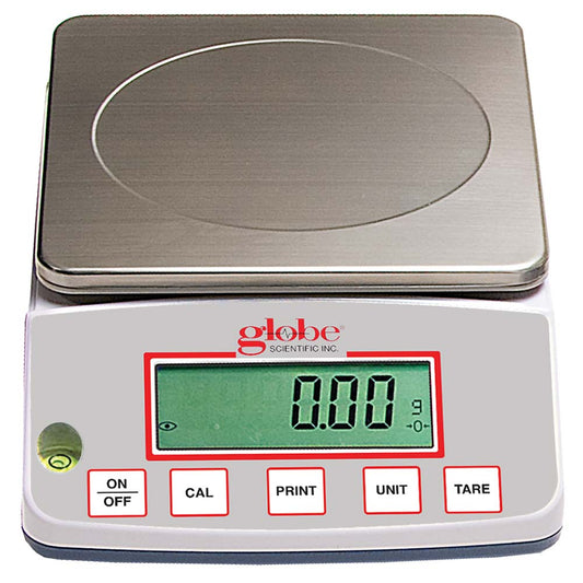 Globe Scientific GBBH-1002 Balance Toploading Basic High Capacity Portable 1000g X 0.01g External Calibration 100-240V 50-60Hz External Batteries