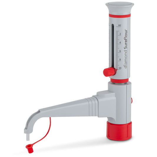 Globe Scientific GBTD-10 Bottle Top Dispenser Diamond SureFlow Standard 1.0mL to 10.0mL 0.2mL increments