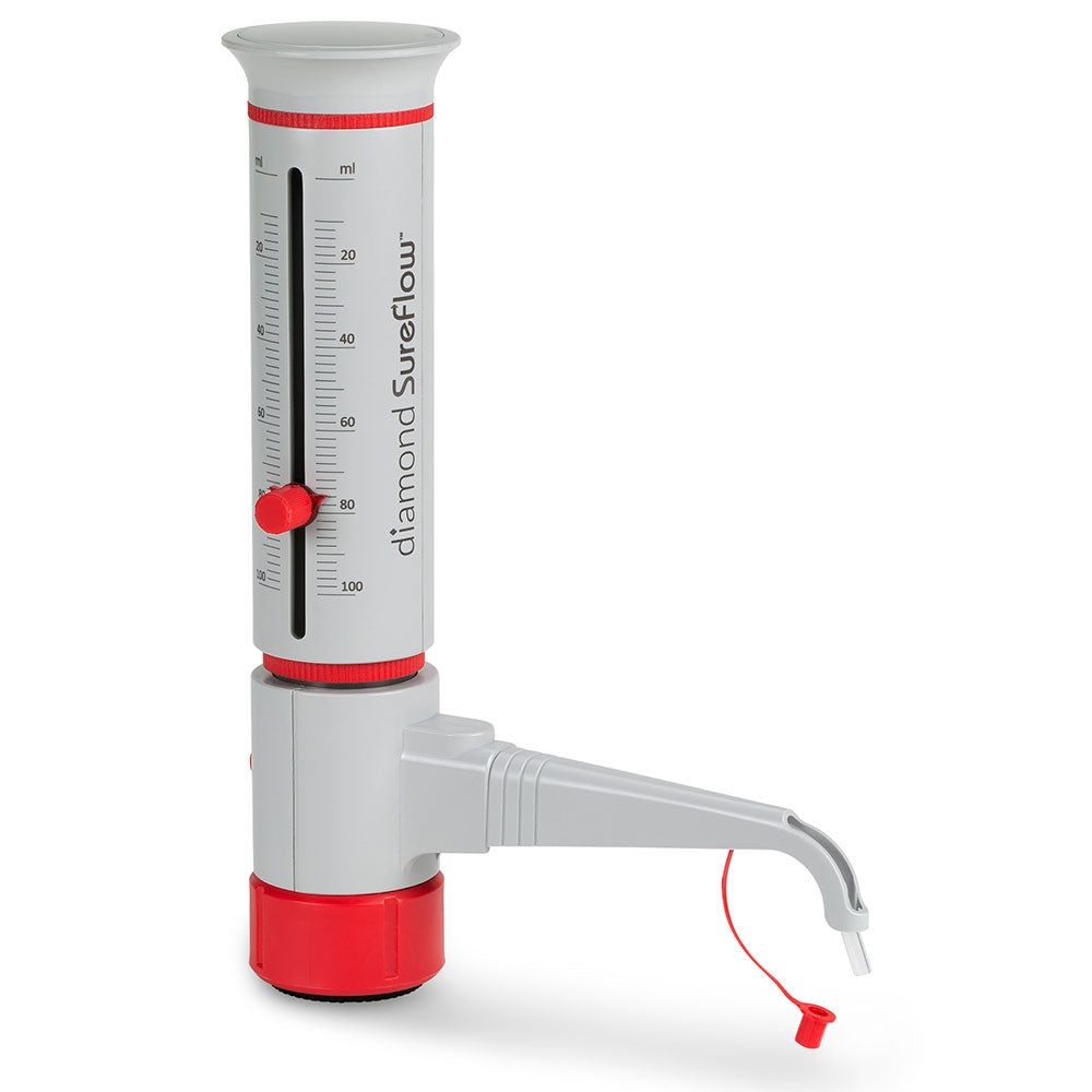 Globe Scientific GBTD-100 Bottle Top Dispenser Diamond SureFlow Standard 10.0mL to 100.0mL 2.0mL increments