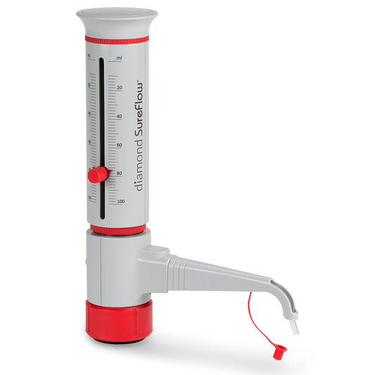 Globe Scientific GBTD-100 Bottle Top Dispenser Diamond SureFlow Standard 10.0mL to 100.0mL 2.0mL increments