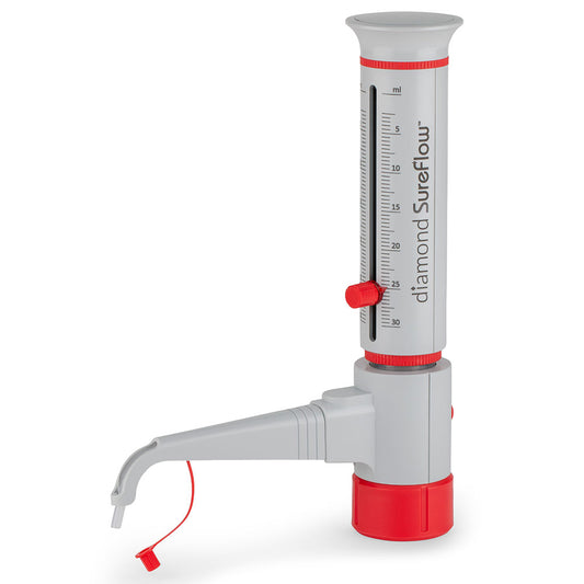 Globe Scientific GBTD-30 Bottle Top Dispenser Diamond SureFlow Standard 2.5mL to 30.0mL 0.5mL increments