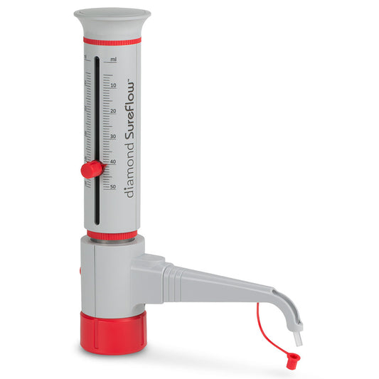 Globe Scientific GBTD-50 Bottle Top Dispenser Diamond SureFlow Standard 5.0mL to 50.0mL 1.0mL increments