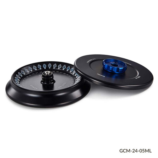 Globe Scientific GCM-24-05ML Rotor with Lid for use with GCM-24 Series High Speed Micro Centrifuges Aluminum Alloy Fixing Clips and O-Ring 15000rpm max 36-Place for 0.5mL Microcentrifuge Tubes