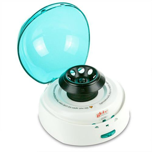 Globe Scientific GCM-G-UK Centrifuge Mini 8-Place 7000rpm Fixed Speed 240v 50Hz UK Plug Green Lid (Includes 8-Place Rotor for 1.5mL/2.0mL Tubes 2 x 8 Place Rotor for PCR Tubes/Strips and both Sleeves)