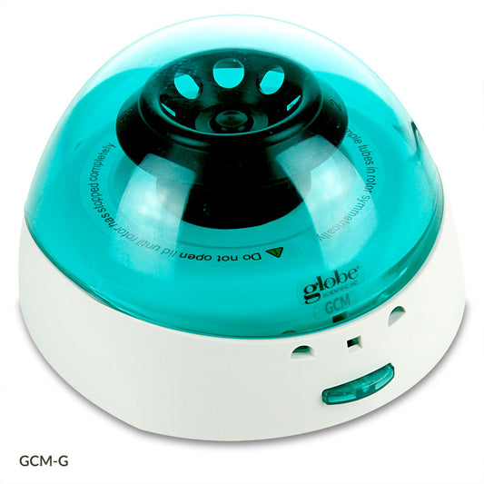 Globe Scientific GCM-G-EU Centrifuge Mini 8-Place 7000rpm Fixed Speed 240v 50Hz EU Plug Green Lid (Includes 8-Place Rotor for 1.5mL/2.0mL Tubes 2 x 8 Place Rotor for PCR Tubes/Strips and both Sleeves)