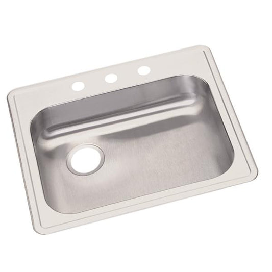 Elkay GE12522L Dayton® Stainless Steel 25" x 22" x 5-3/8" Single Bowl Drop-in Sink with Left Drain