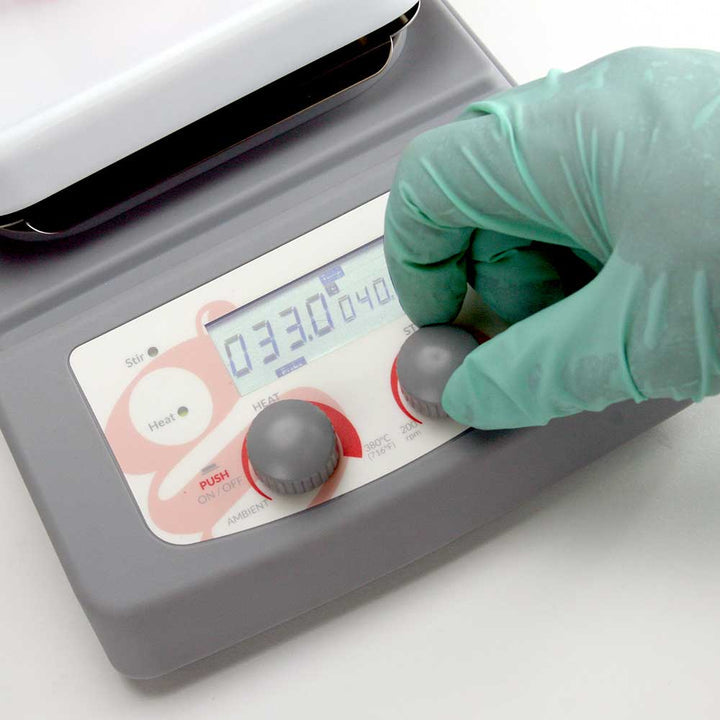 Globe Scientific GHS-380S Stirrer Digital 5.5 x 5.5 inch ceramic coated top plate 100-240v 50-60Hz