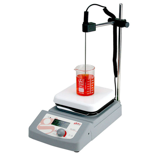 Globe Scientific GHS-380S Stirrer Digital 5.5 x 5.5 inch ceramic coated top plate 100-240v 50-60Hz