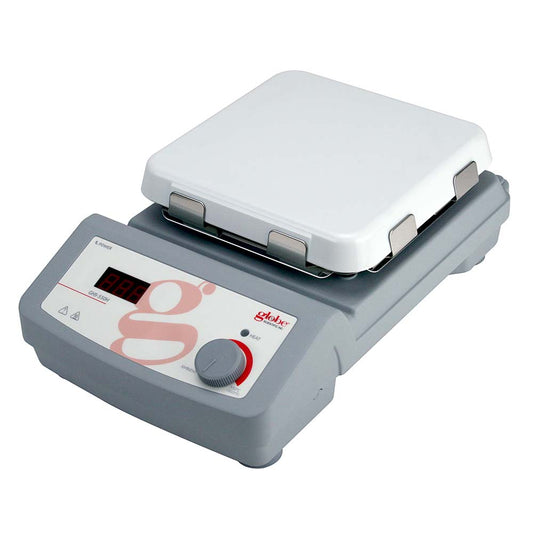 Globe Scientific GHS-550H-UK-EU Hotplate Digital 550C Maximum Temperature 7 x 7 inch glass ceramic top plate 200-240v 50-60Hz