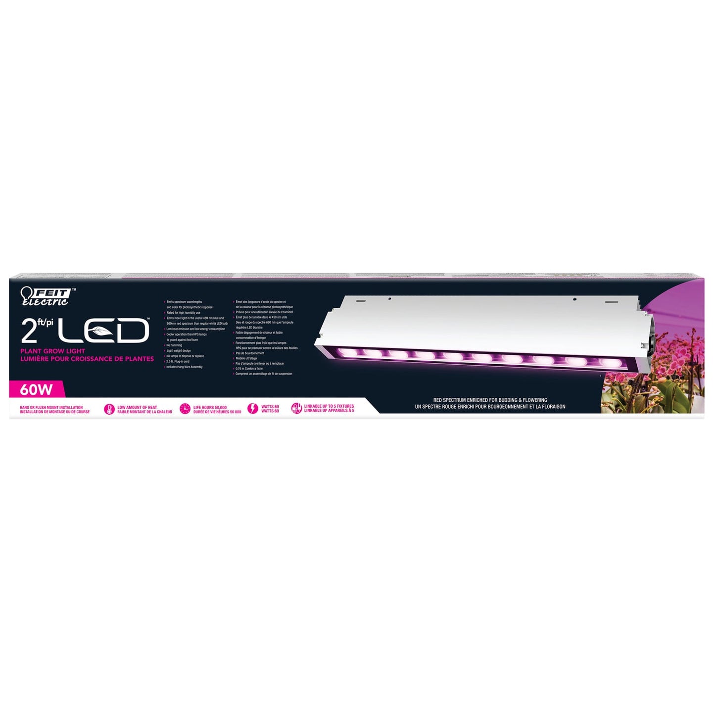 Feit Electric GLP24H/V/60W/LED 2 ft. LED Plant Grow Light