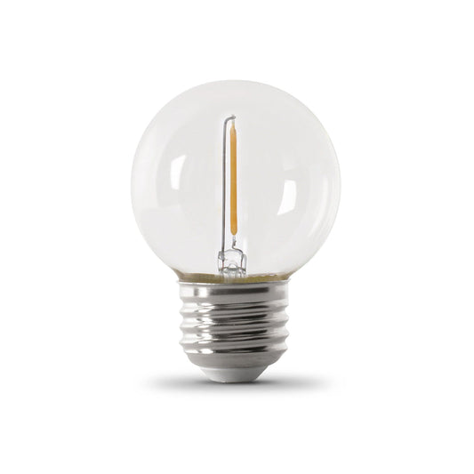 Feit Electric GM/822/FILED/4 1W (11W Equivalent) Warm White (2200K) G16 ½ Candelabra Base (E26 Replacement) Globe String Light Replacement Bulb (4-Pack)