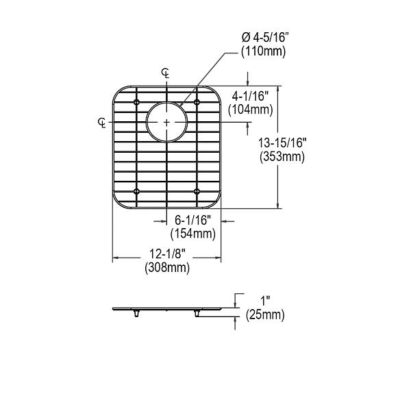 Elkay GOBG1415SS Dayton® Stainless Steel 12-1/8" x 13-15/16" x 1" Bottom Grid