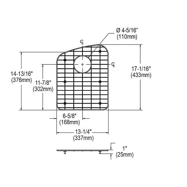 Elkay GOBG1520LSS Dayton® Stainless Steel 13-1/4" x 17-1/16" x 1" Bottom Grid