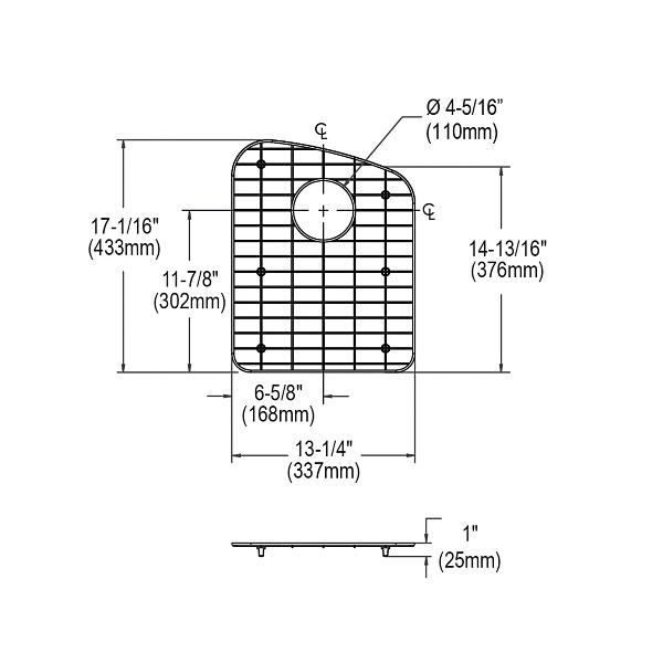 Elkay GOBG1520RSS Dayton® Stainless Steel 13-1/4" x 17-1/16" x 1" Bottom Grid