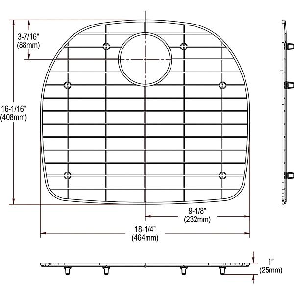 Elkay GOBG2118SS Dayton® Stainless Steel 18-1/4" x 16-1/16" x 1" Bottom Grid