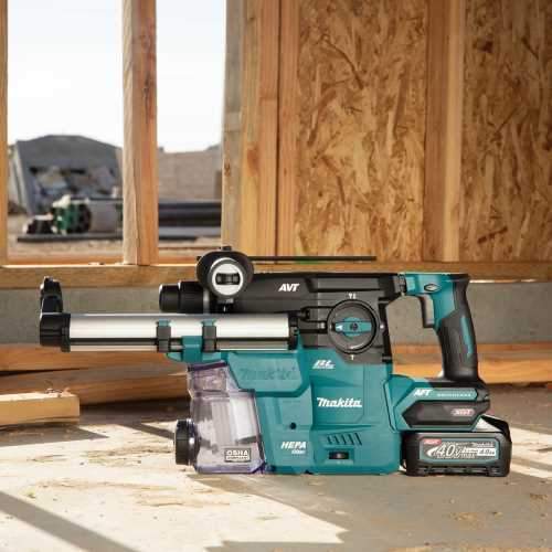 Makita GRH08M1W 40V max XGT® Brushless Cordless 1‘3/16" SDS‘PLUS AVT® Rotary Hammer Kit w/Dust Extractor, AFT®, AWS® Capable (4.0Ah)