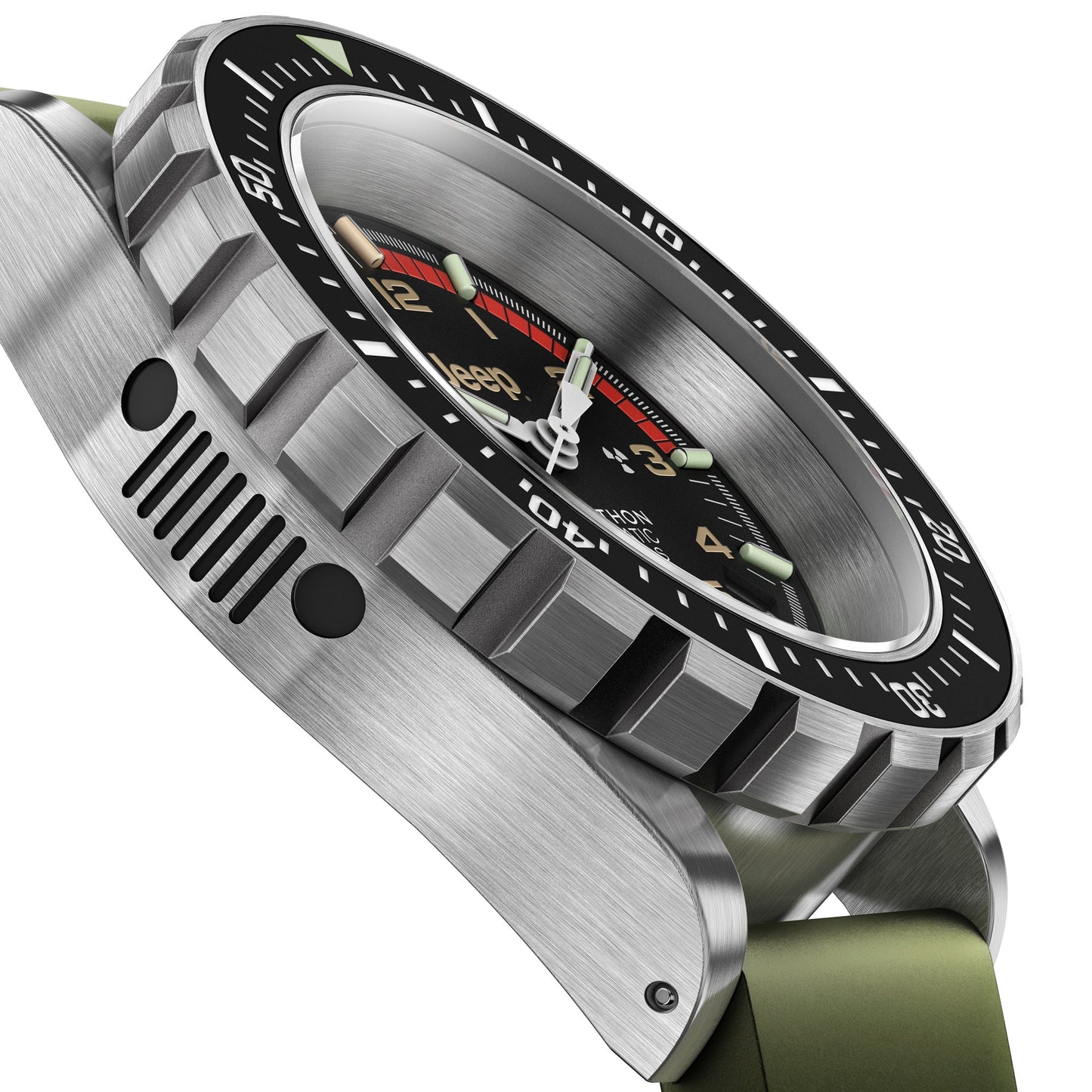 Marathon WW194006SS-4101 Large Diver's Automatic (GSAR) Jeep® x - (41mm) Black Dial / OD Green Rubber Strap