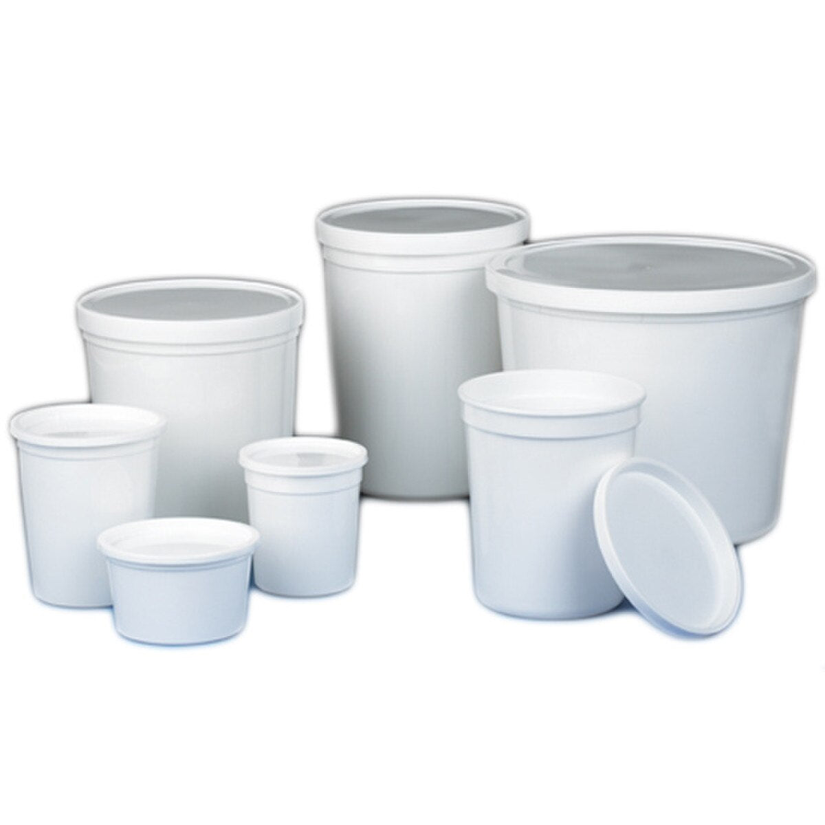Globe Scientific 271032W Container Multi-Purpose PP Economy Style 32oz (960mL) Separate HDPE Snap Lid White