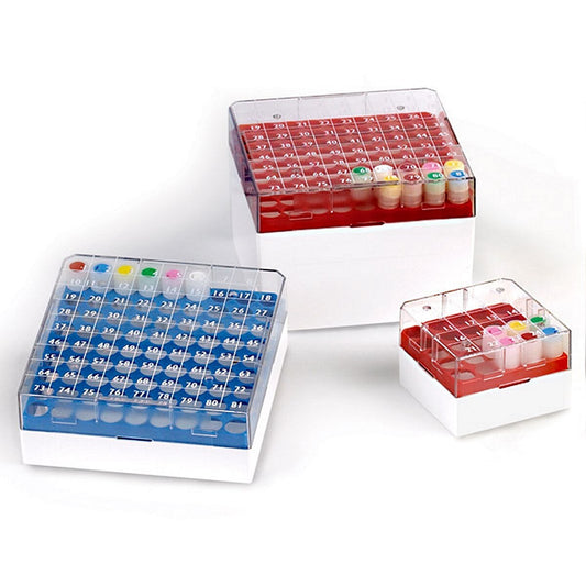 Globe Scientific 3039Y BioBOX 25 for 1.0mL and 2.0mL CryoCLEAR vials Polycarbonate (PC) Holds 25 vials (5x5 format) Printed Lid Pack Includes a CryoClear Tube Picker YELLOW