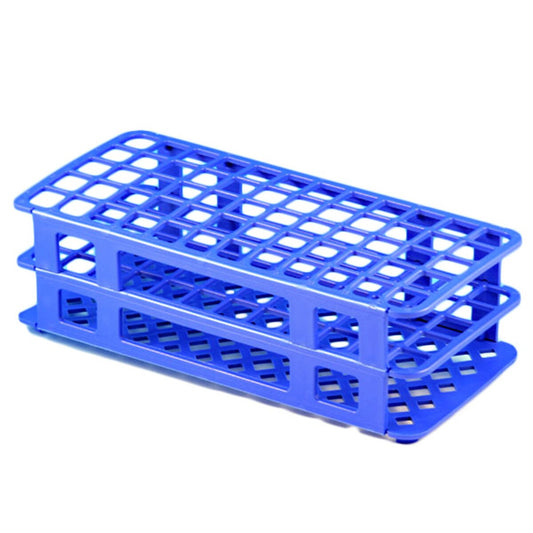 Globe Scientific 456504 Snap-N-Rack Tube Rack for 16mm and 17mm Tubes 60-Place PP Blue