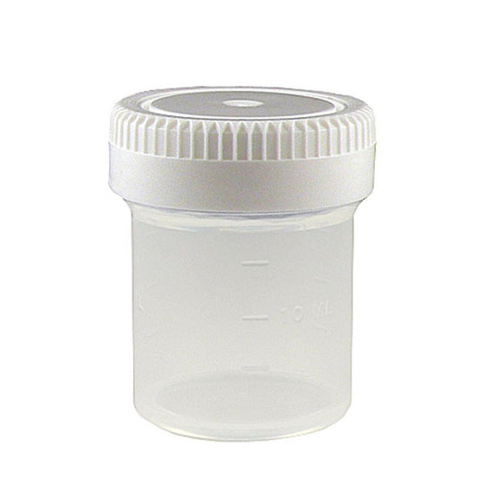 Globe Scientific 6522 Container Tite-Rite 60mL (2oz) PP 48mm Opening Graduated with Separate White Screwcap