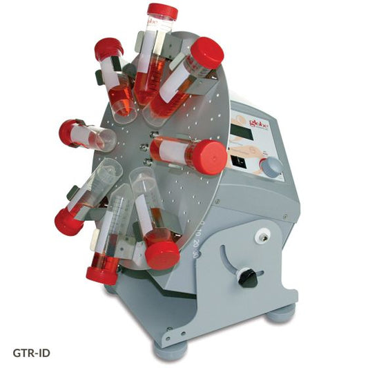 Globe Scientific GTR-ID Tube Rotator Industrial Digital Variable Speed and Angle 120-240v 50/60Hz US UK EU Plugs (Includes 8-Place Disk for 50mL Tubes)