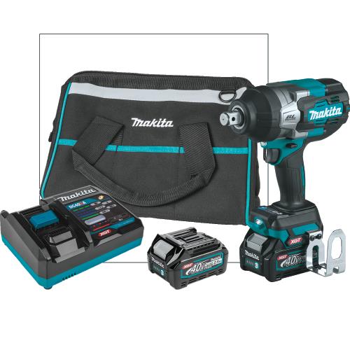 Makita GWT01D 40V max XGT® Brushless Cordless 4‘Speed High‘Torque 3/4" Sq. Drive Impact Wrench Kit w/ Friction Ring Anvil (2.5Ah)