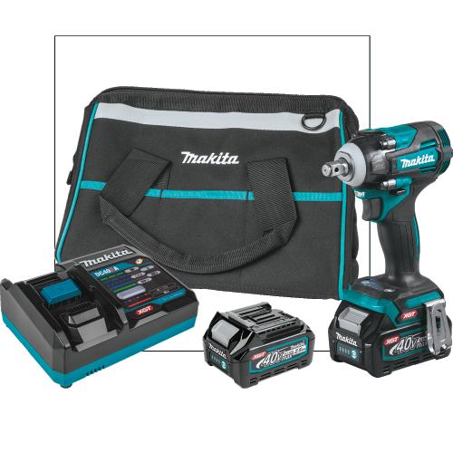 Makita GWT04D 40V max XGT® Brushless Cordless 4‘Speed 1/2" Sq. Drive Impact Wrench Kit w/ Friction Ring Anvil (2.5Ah)