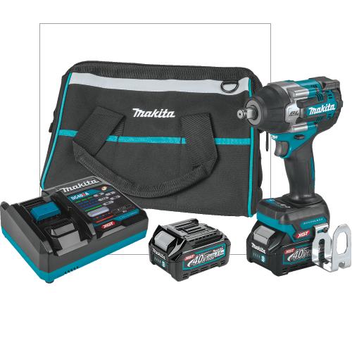 Makita GWT07D 40V max XGT® Brushless Cordless 4‘Speed Mid‘Torque 1/2" Sq. Drive Impact Wrench Kit w/ Friction Ring Anvil (2.5Ah)