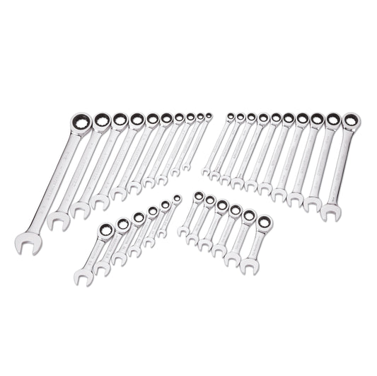 Gearwrench 39327 32 Piece 72-Tooth 12 Point SAE/Metric Standard/Stubby Combination Ratcheting Wrench Set