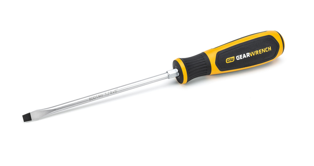 Gearwrench 80014H 1/4" x 6" Slotted Dual Material Screwdriver