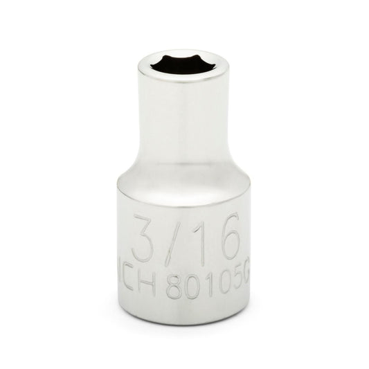 Gearwrench 80105 1/4" Drive 6 Point Standard SAE Socket 3/16"