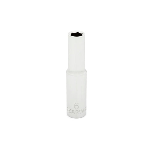 Gearwrench 80141 1/4" Drive 6 Point Deep Metric Socket 6mm