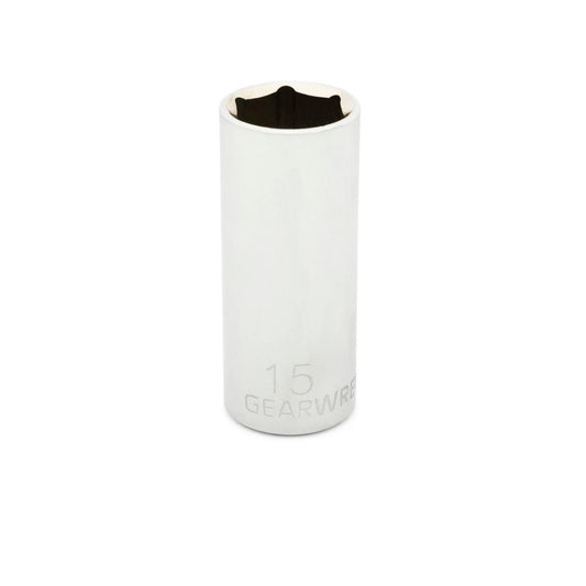 Gearwrench 80150 1/4" Drive 6 Point Deep Metric Socket 15mm
