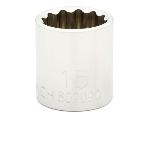 Gearwrench 80209 1/4" Drive 12 Point Standard Metric Socket 15mm