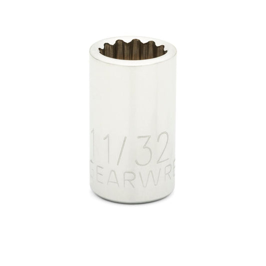 Gearwrench 80215D 1/4" Drive 12 Point Standard SAE Socket 11/32"