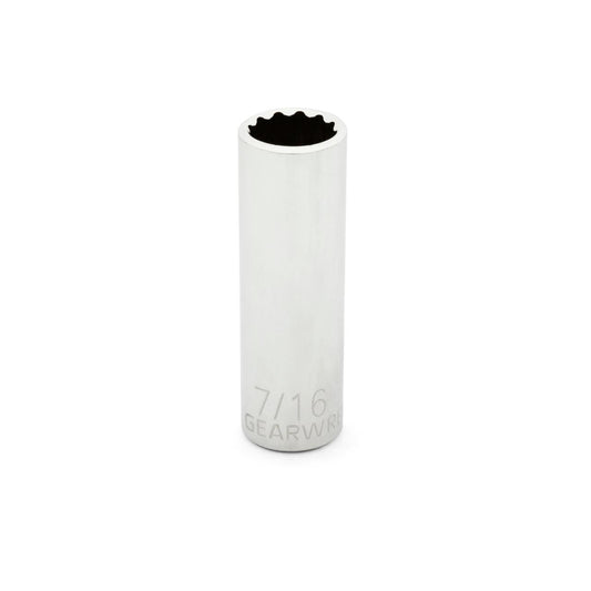 Gearwrench 80227 1/4" Drive 12 Point Deep SAE Socket 7/16"
