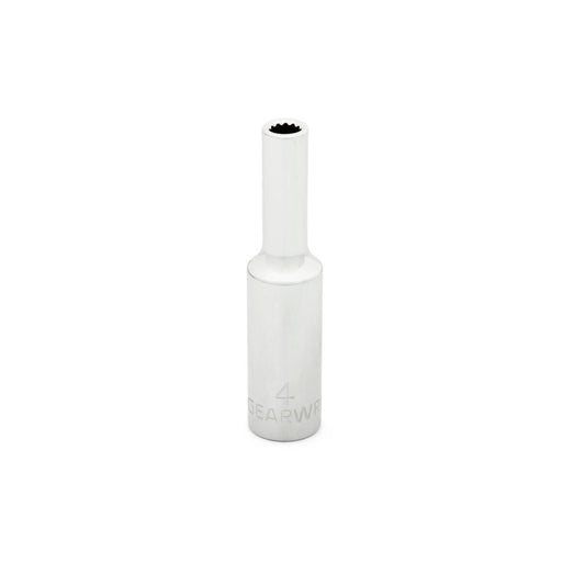 Gearwrench 80230 1/4" Drive 12 Point Deep Metric Socket 4mm
