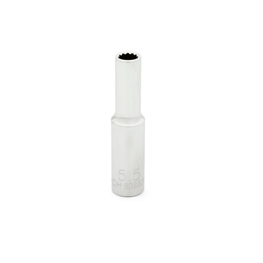 Gearwrench 80232 1/4" Drive 12 Point Deep Metric Socket 5.5mm
