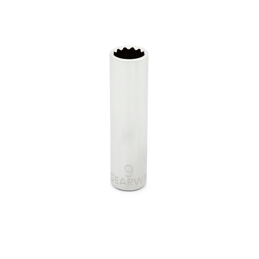 Gearwrench 80236 1/4" Drive 12 Point Deep Metric Socket 9mm