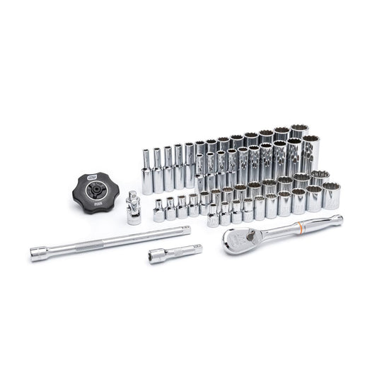 Gearwrench 80301 51 Piece 1/4" Drive 12 Point Standard and Deep SAE/Metric Mechanics Tool Set